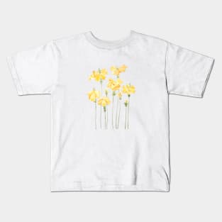 Crossandra infundibuliformis the firecracker flower watercolor Kids T-Shirt
